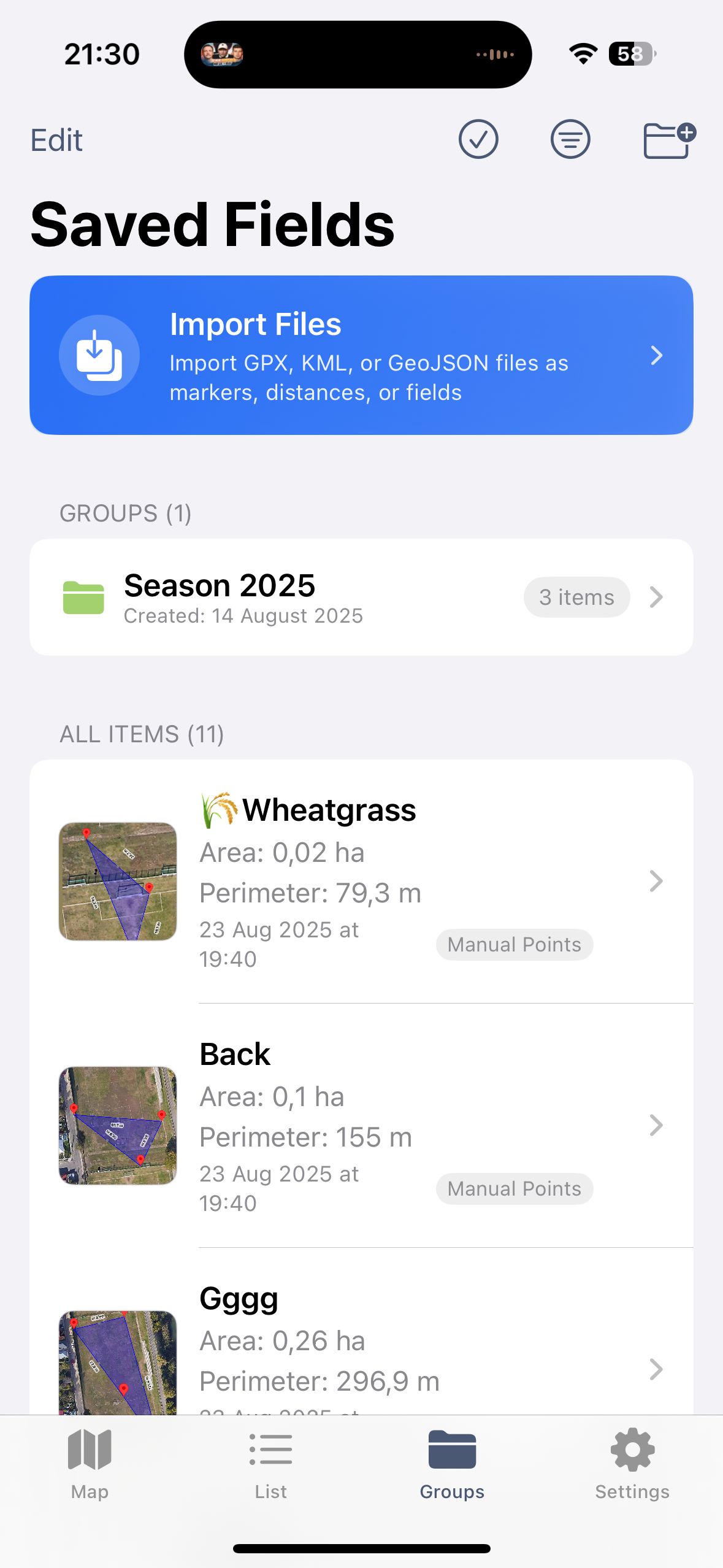 LandLens export options showing multiple formats